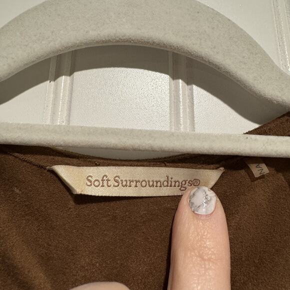 Soft Surroundings Ultra Soft Faux Suede Topper Jacket Draped Front Size XL - Picture 4 of 7